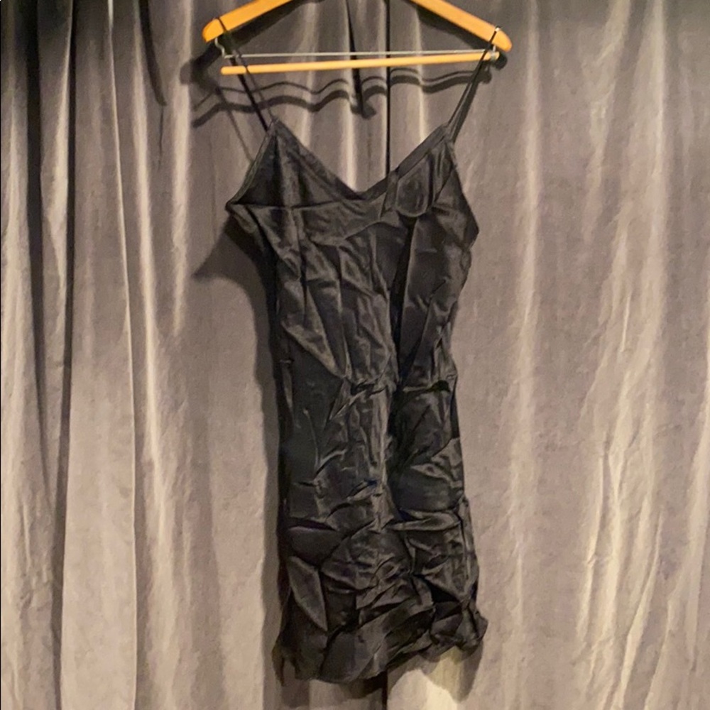 Hard Tail Black Satin Stretch Slipdress